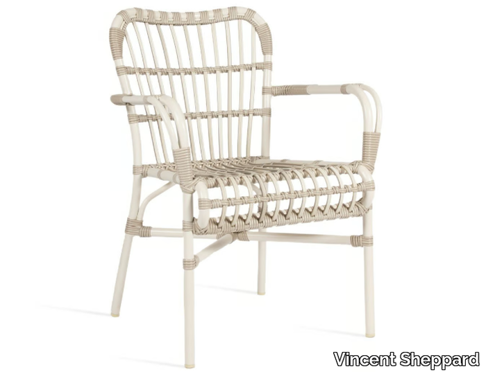 LUCY - Wicker garden chair with armrests _ Vincent Sheppard