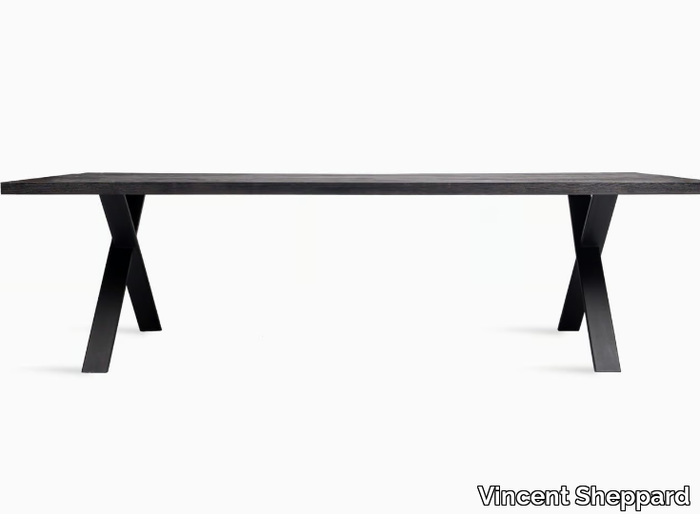 ACHILLE X BASE - Rectangular steel and wood dining table _ Vincent Sheppard