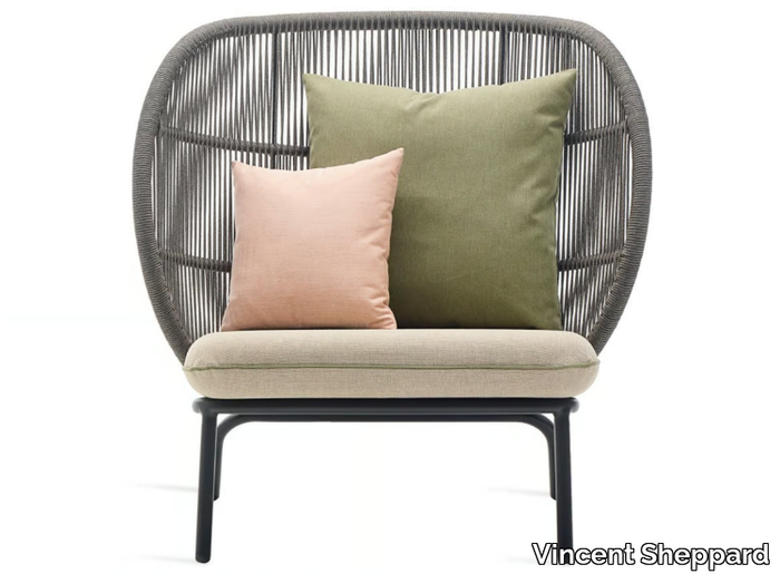 KODO COCOON - Rope garden armchair with padded seat _ Vincent Sheppard