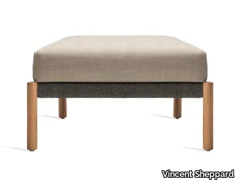 LENTO - Contemporary style square fabric garden footstool _ Vincent Sheppard