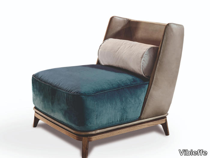 430 OPERA - Upholstered leather or fabric armchair _ Vibieffe