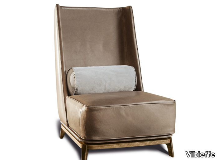 430 OPERA - Upholstered high-back leather or fabric armchair _ Vibieffe