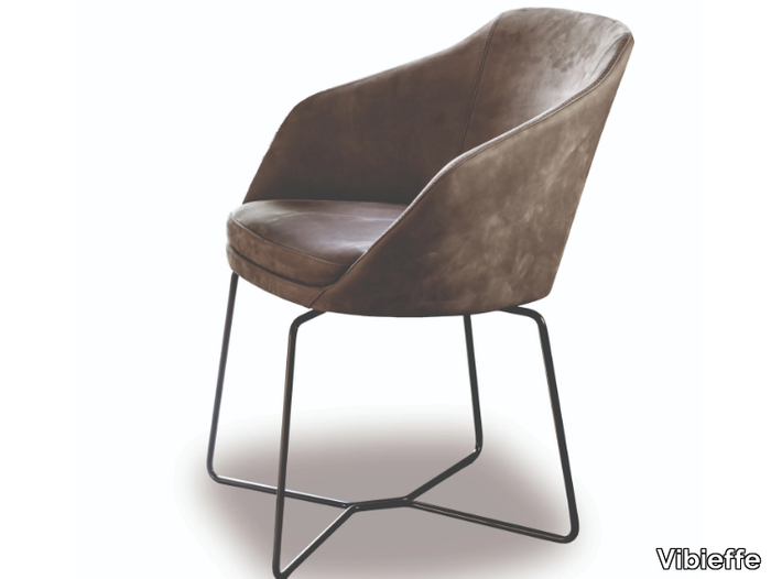 9400 RIBBON - Fabric or letaher chair with armrests _ Vibieffe