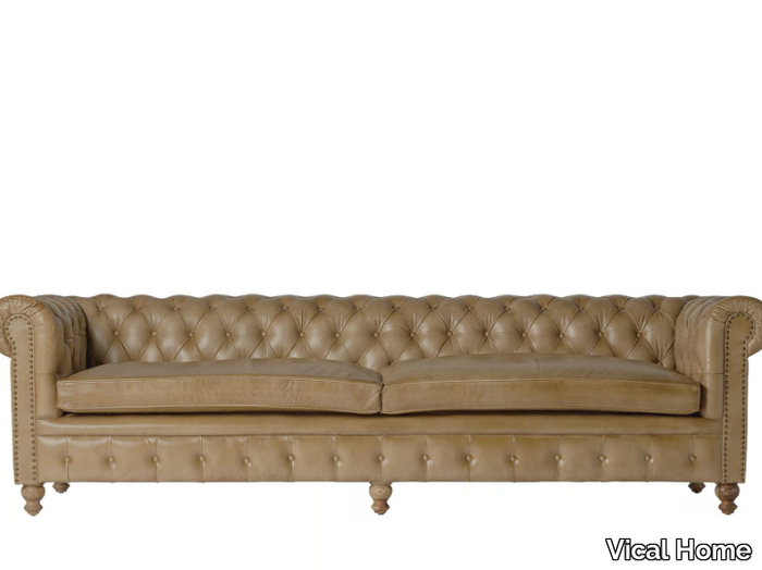 ELKINS - Tufted 4 seater leather sofa _ Vical Home