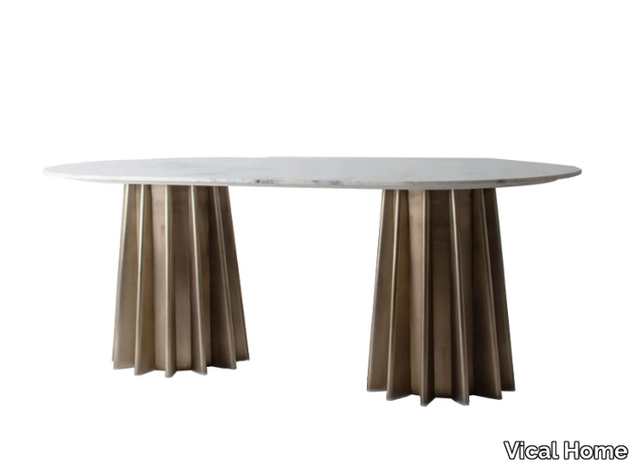 LEZEY - Oval marble dining table _ Vical Home