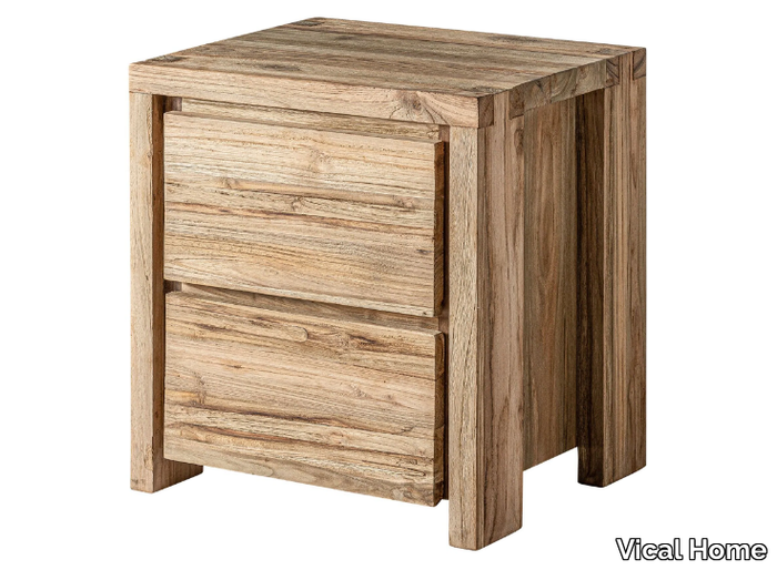 LUX - Solid wood bedside table with drawers _ Vical Home