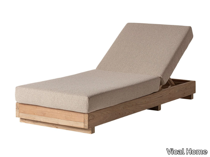 PURE - Recliner fabric and wooden sun lounger _ Vical Home