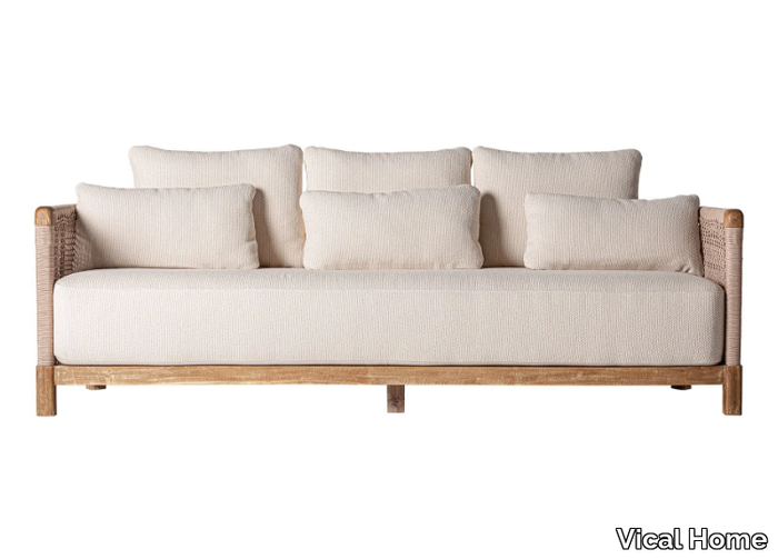 TRENA - 3-seater fabric and wooden sofa _ Vical Home