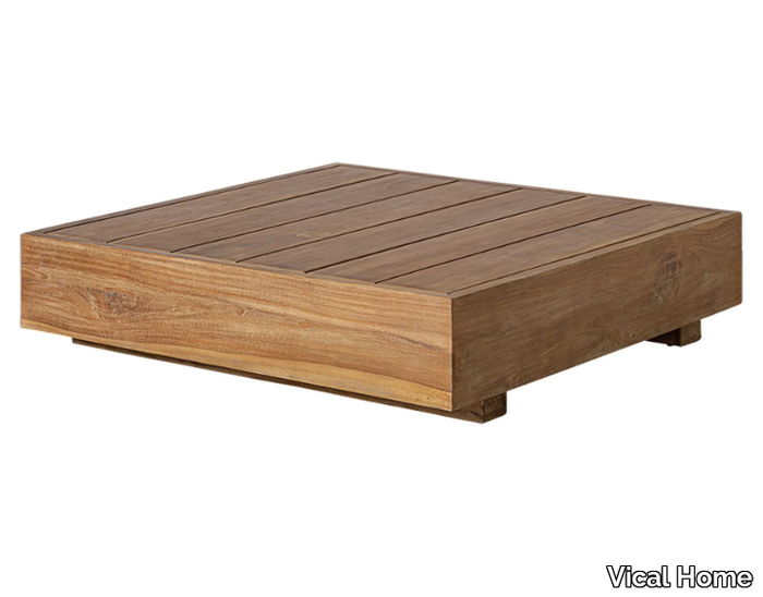 TRENA - Low square wooden coffee table _ Vical Home