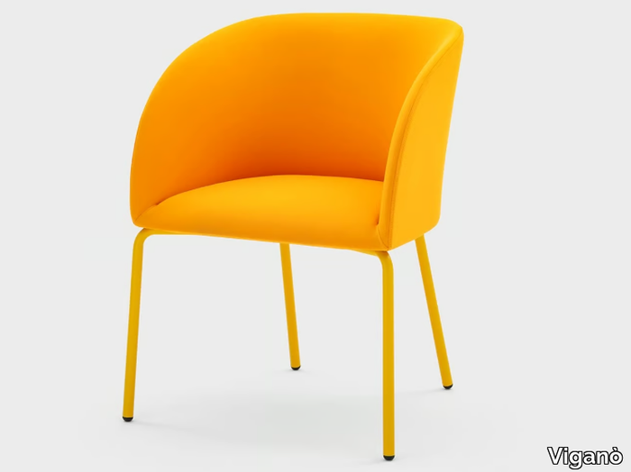 MILLY - Chair with armrests in fabric with steel structure _ Viganò