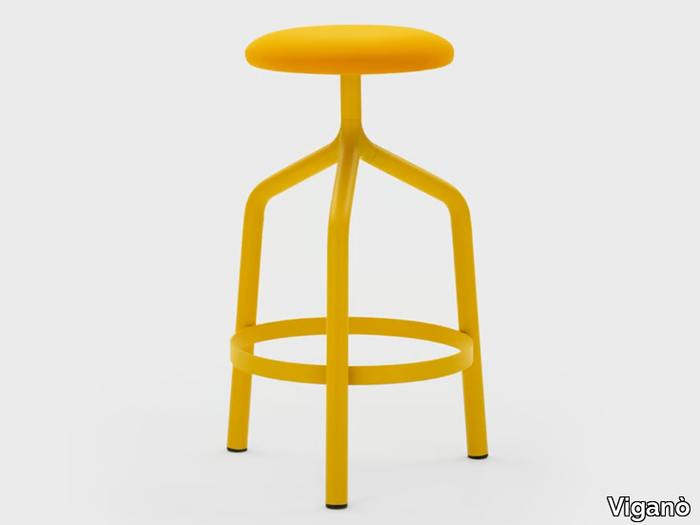 JOE - High fabric stool with footrest _ Viganò