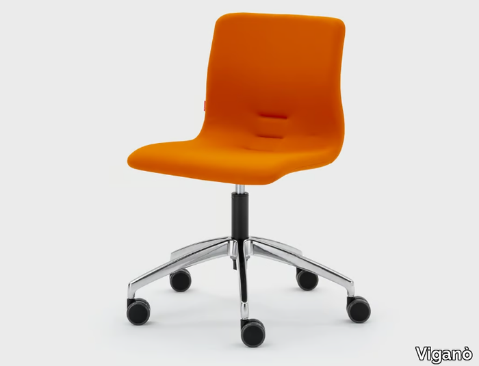 QUEEN FABRIC - Trestle-based fabric office chair with castors _ Viganò