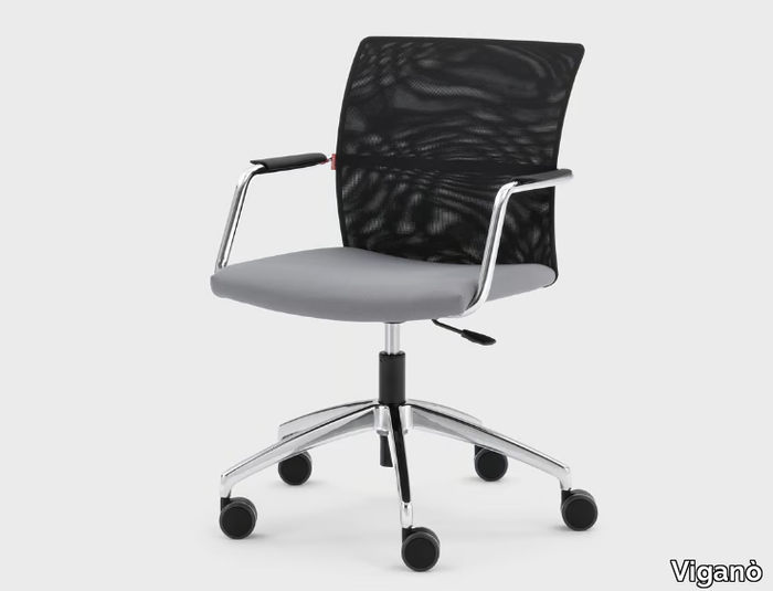 QUEEN MESH - Fabric office chair with castors with armrests _ Viganò