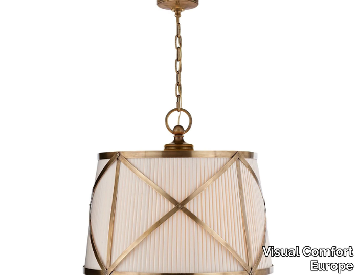 GROSVENOR LARGE - Metal and linen pendant lamp _ Visual Comfort Europe