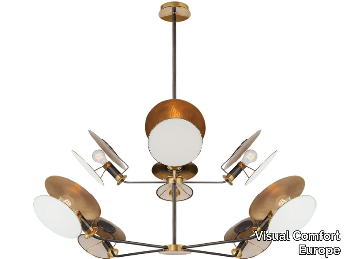 OSIRIS - Large Reflector Chandelier in Bronze and Hand-Rubbed _ Visual Comfort Europe
