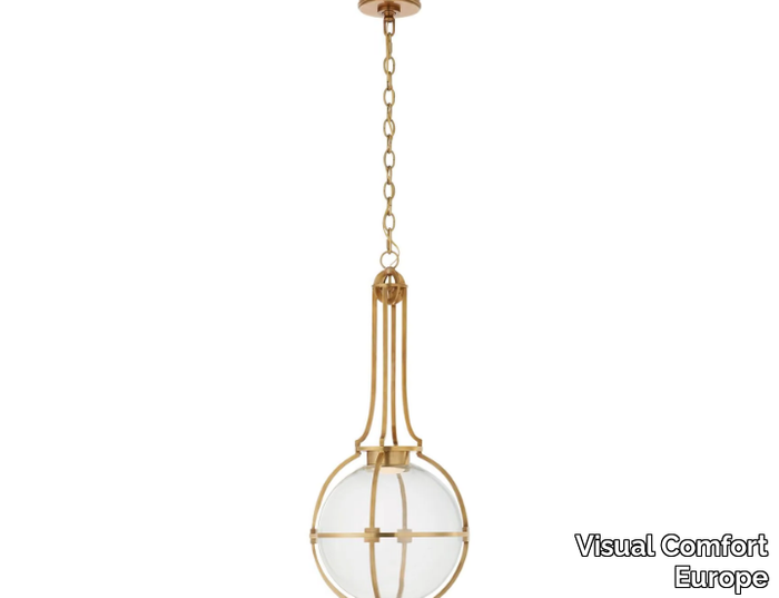 GRACIE MEDIUM CAPTURED GLOBE PENDANT - Metal and glass pendant lamp _ Visual Comfort Europe