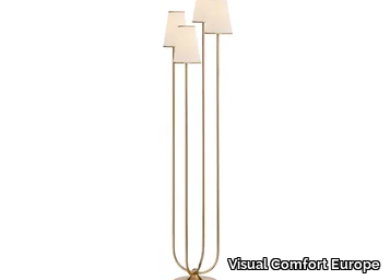 MONTREUIL - Floor Lamp in Gild with Linen Shades _ Visual Comfort Europe