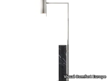 ALMA - Floor Lamp in Polished Nickel and Black Marble _ Visual Comfort Europe