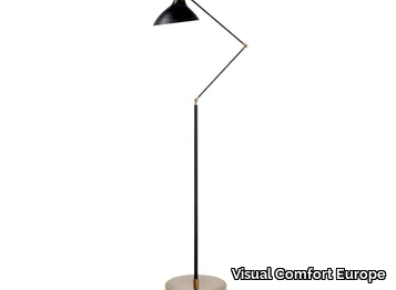 CHARLTON - Floor Lamp in Black and Hand-Rubbed Antique Brass _ Visual Comfort Europe