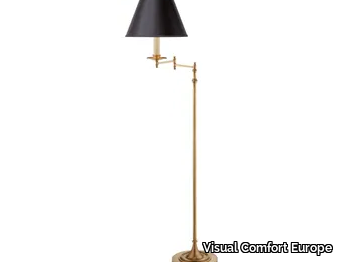 DORCHESTER - Swing Arm Floor Lamp in Antique-Burnished Brass _ Visual Comfort Europe