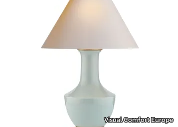 LAMBAY - Table Lamp in Ice Blue with Natural Paper Shade _ Visual Comfort Europe