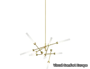 LINGER - 12-Light Abstract Chandelier in Natural Brass _ Visual Comfort Europe