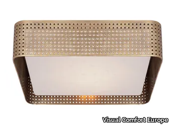 PRECISION LARGE SQUARE FLUSH MOUNT - Metal ceiling lamp _ Visual Comfort Europe