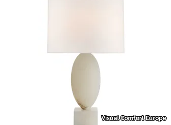 VERSA LARGE - Alabaster table lamp with linen shade _ Visual Comfort Europe