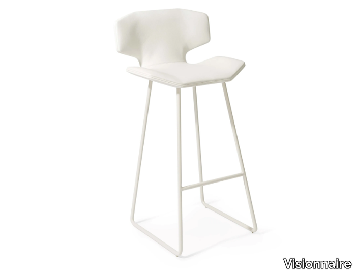 ALBATROS - High powder coated aluminium and leather stool _ Visionnaire