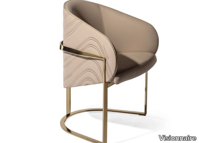 CLOUD - Upholstered leather easy chair with armrests _ Visionnaire