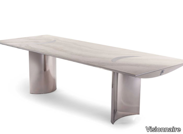 FREDDIE - Rectangular cement garden table _ Visionnaire