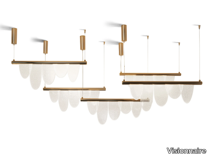 PARADE - Adjustable steel and glass pendant lamp _ Visionnaire