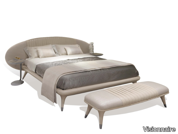 PRINCESS - Upholstered leather double bed _ Visionnaire