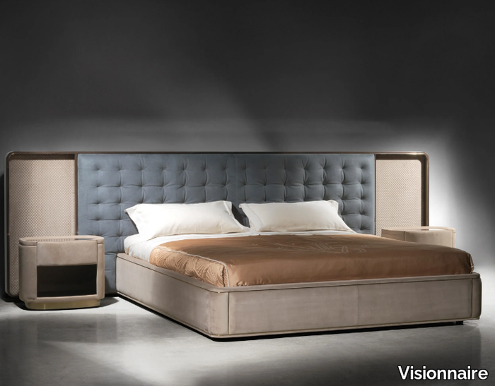 RIPLEY - Upholstered fabric bed with tufted headboard _ Visionnaire