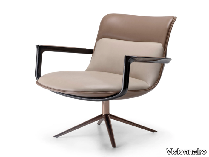 SPECTRE - Leather armchair with armrests _ Visionnaire