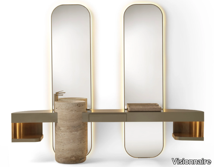 THARIS - Wooden vanity unit with mirror _ Visionnaire