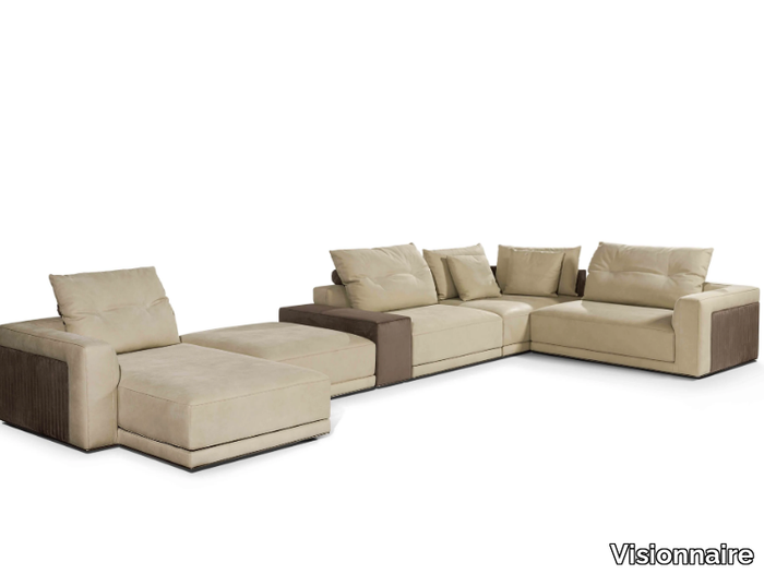 MILLER - Sectional sofa with chaise longue _ Visionnaire