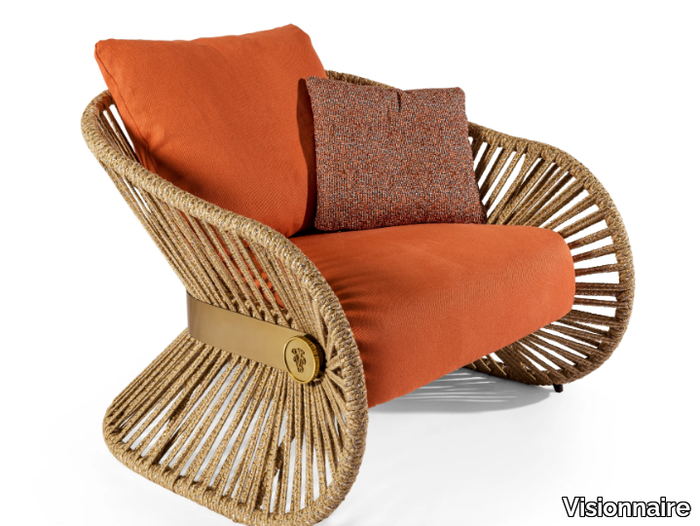 STANKAR - Hemp garden armchair with armrests _ Visionnaire