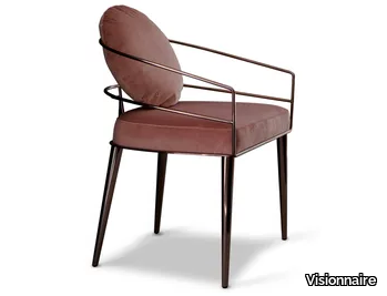 AMINTA - Upholstered steel chair with armrests _ Visionnaire