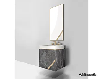 HARMONY - Wall-mounted marble vanity unit with drawers _ Visionnaire