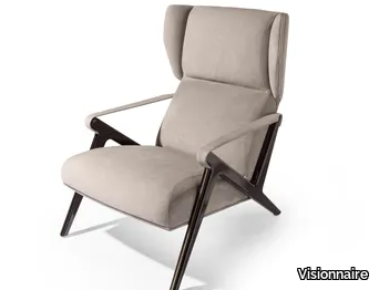 IMAGINE - Bergere nabuk armchair with headrest with armrests _ Visionnaire