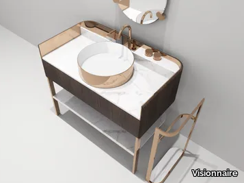 Kobol - Single marble console sink _ Visionnaire