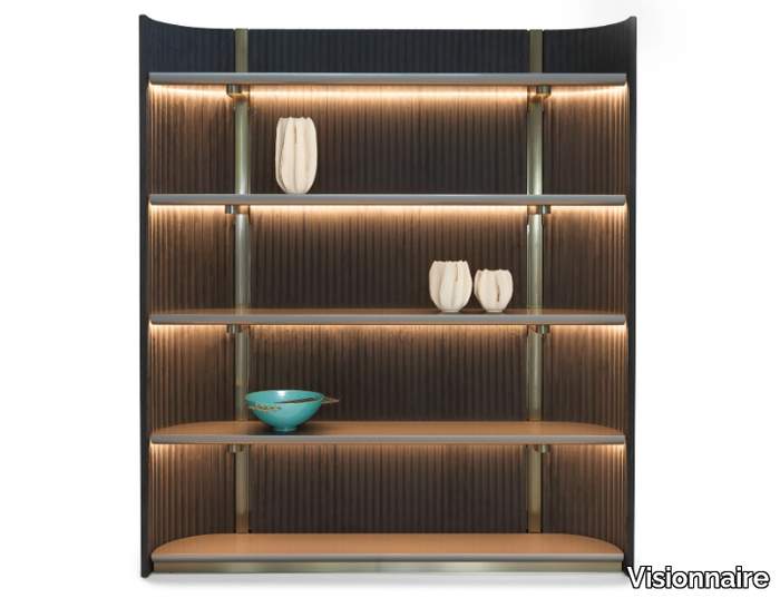 LEONARDO - Open bookcase with built-in lights _ Visionnaire