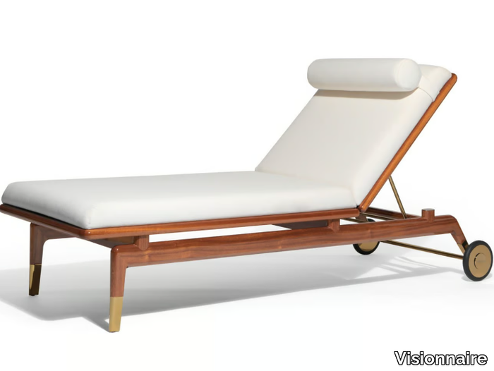 REDDING - Recliner fabric and mahogany sun lounger _ Visionnaire