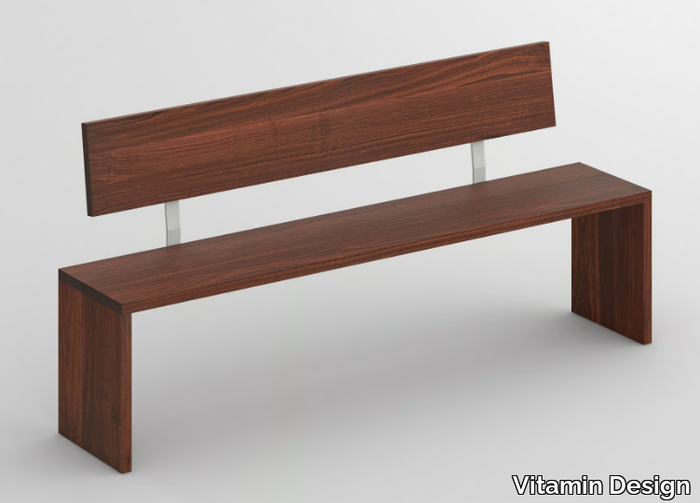 MENA - Solid wood bench with back _ Vitamin Design