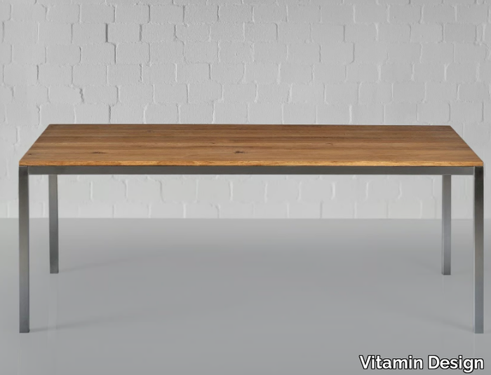 NOJUS - Stainless steel and wood table _ Vitamin Design