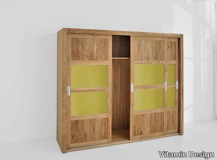 NOTE - Solid wood wardrobe with sliding doors _ Vitamin Design