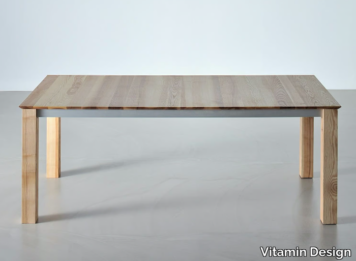 SLIM - Extending rectangular solid wood table _ Vitamin Design