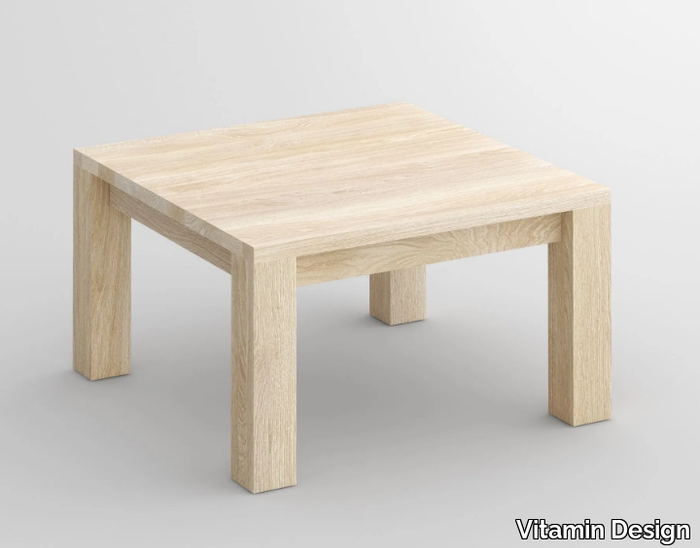 CUBUS - Low square solid wood coffee table _ Vitamin Design