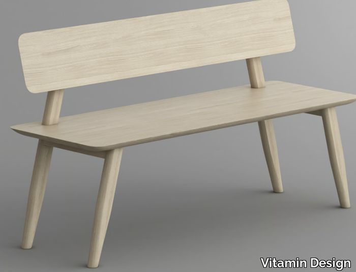 AETAS - Solid wood bench with back _ Vitamin Design